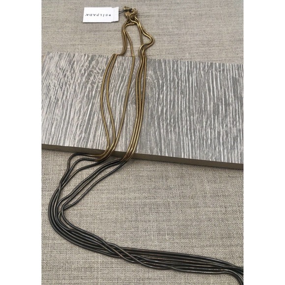 SILPADA ‘CASCADING COLOR-BLOCK’ 36 Inch 2-TONED BRASS/BLACK NECKLACE KRN0009 NWT - Picture 3 of 7